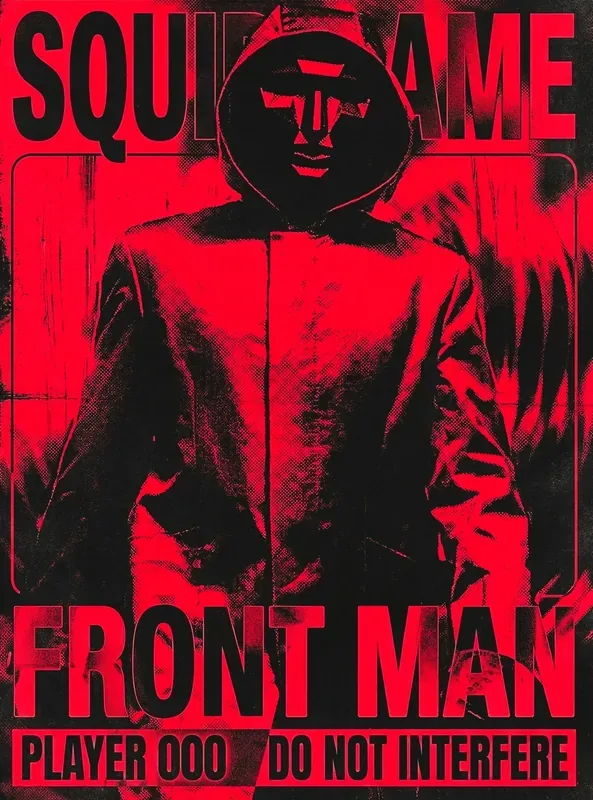 Poster ilustrado de Frontman con diseño audaz